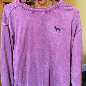 PINK VS pinkish red pullover sweatshirt